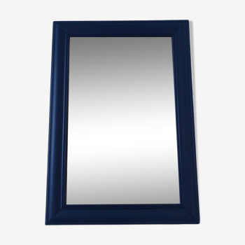 Blue painted wooden mirror