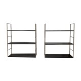 Pair of twisted string wall shelves