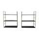 Pair of twisted string wall shelves