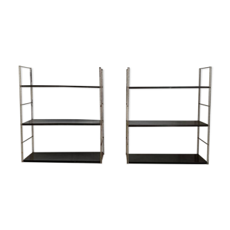 Pair of twisted string wall shelves