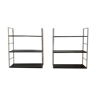 Pair of twisted string wall shelves
