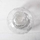 Vintage Glass Decanter: Roses Patterned Wine Carafe, Empoli Italy 1950s