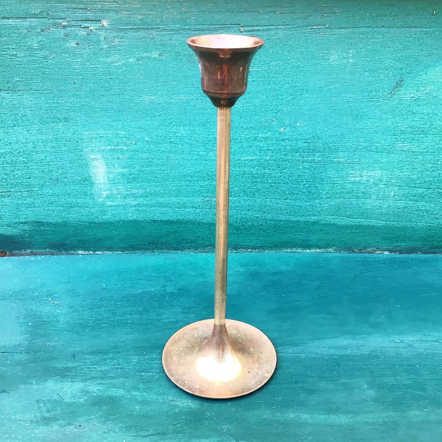 Pair of gilded brass candlesticks