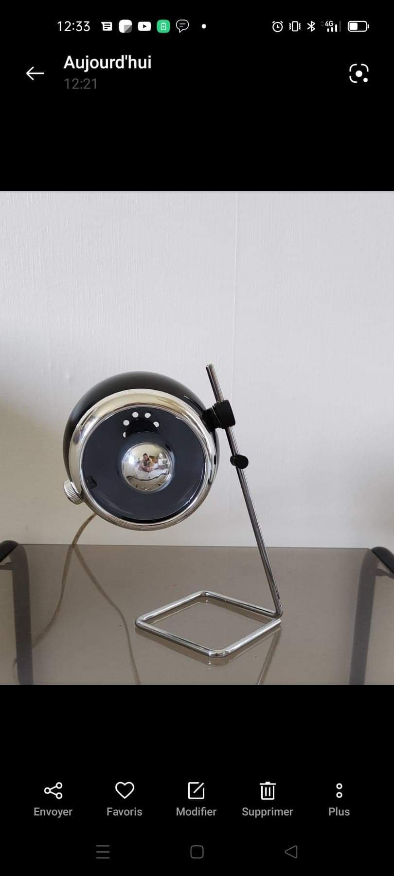 Minimalist eyeball lamp 1970