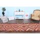 1970s Vintage Turkish Hand-Knotted Wool Cotton Orange Runner Rug 85x330