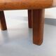 Octagonal coffee table Barrois with vintage herbarium patterns in oak and ceramic.