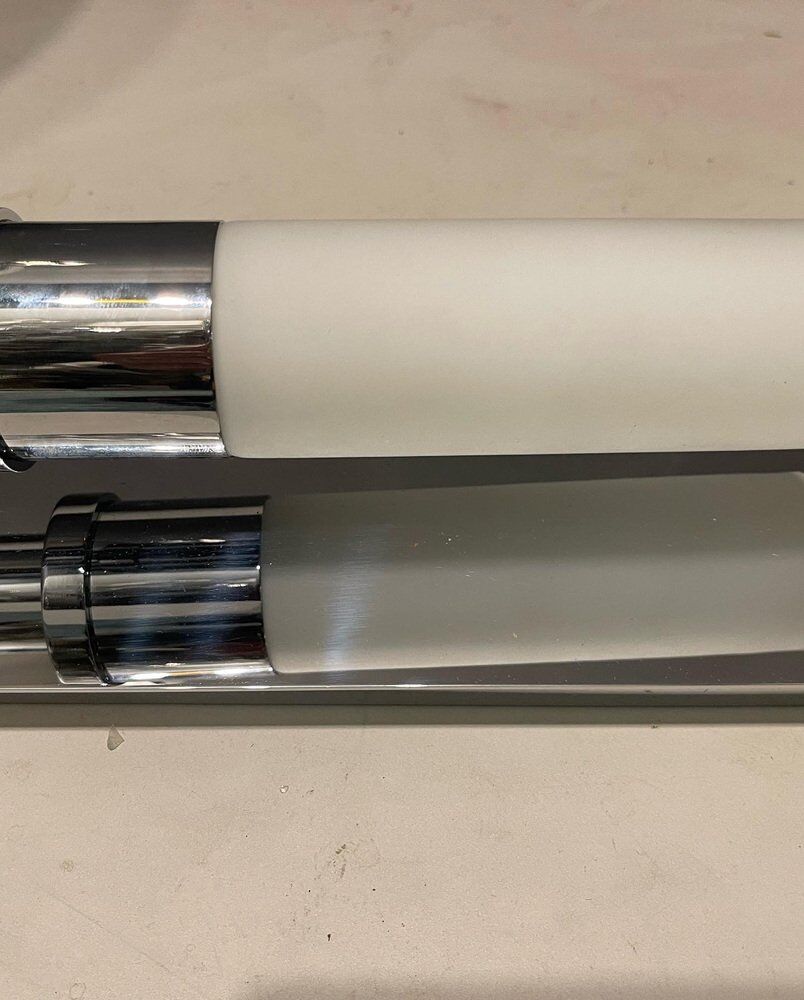 Italian Chrome Wall Lights, 1980s, Set of 2