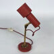 Stilnovo, vintage red brass table lamp from 50s