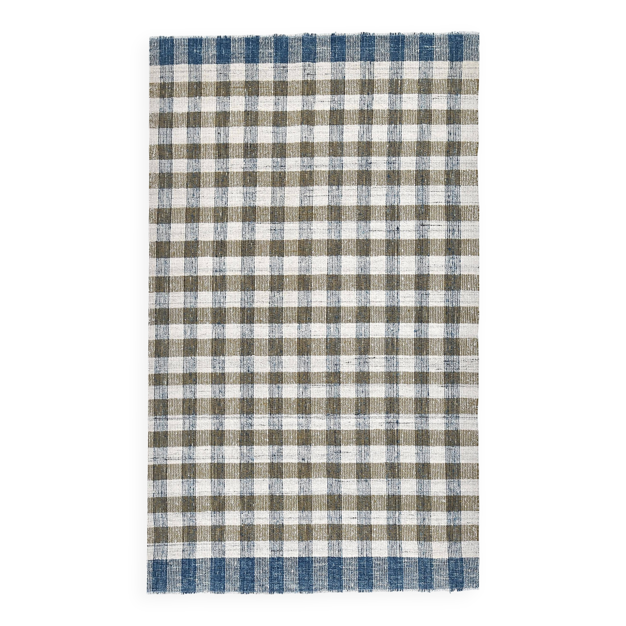 scandinavian kilim 290x190 cm , blue beige and  mustard colour.