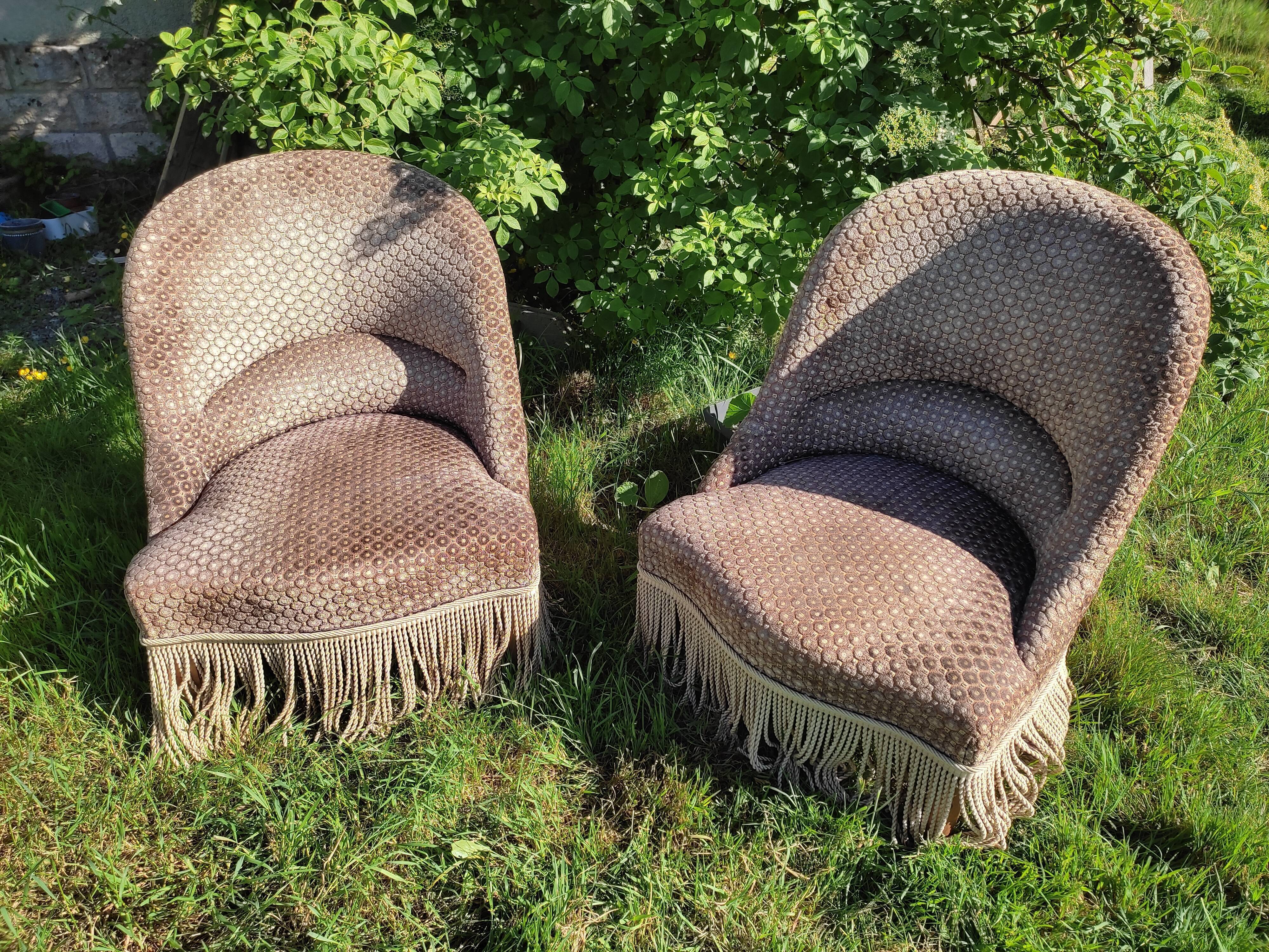 Paire de fauteuils crapaud