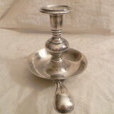Candle holder with silver bronze deco handle