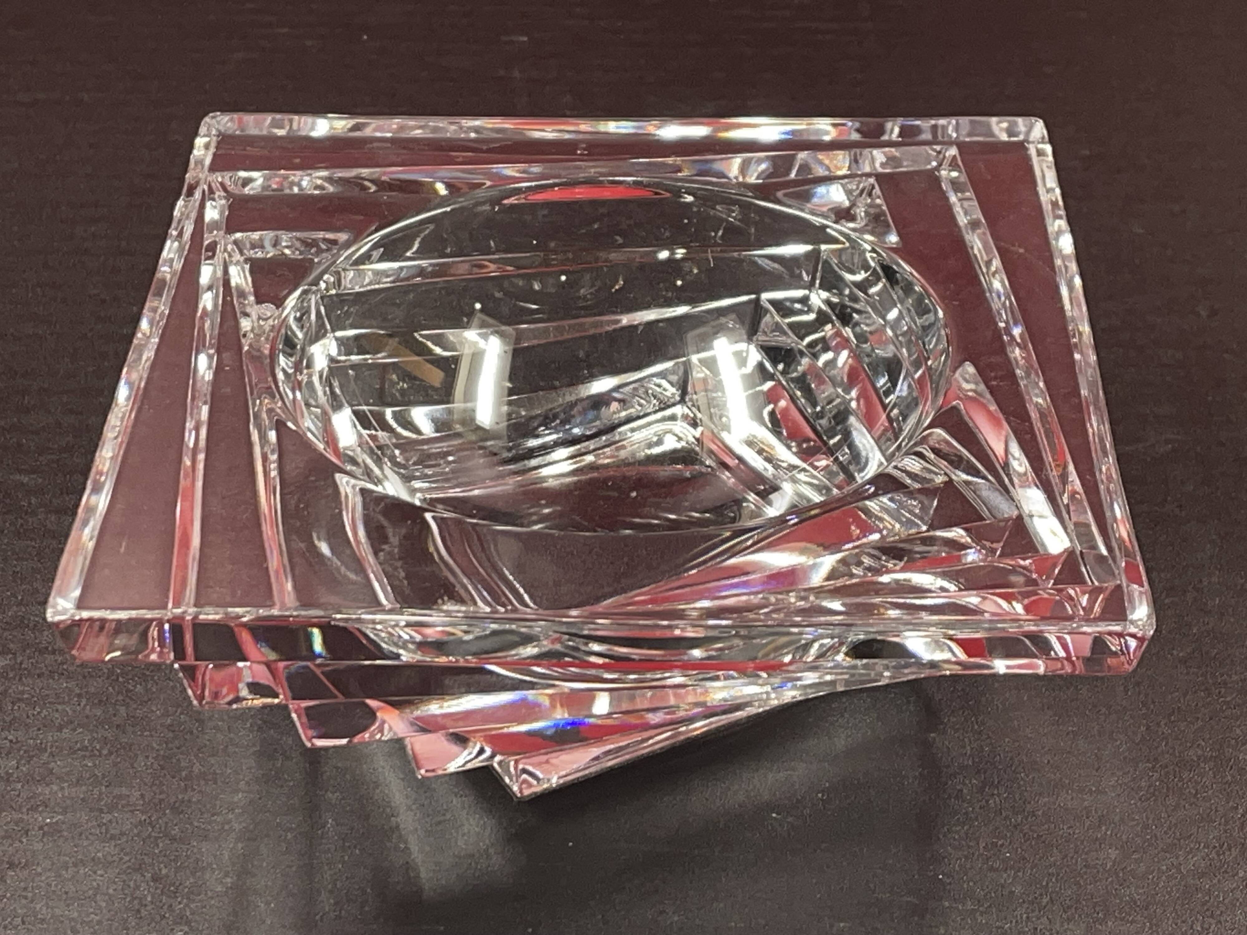 JG Durand crystal pocket tray, modern design, Shantung model
