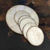 Under vintage glasses in mother-of-pearl