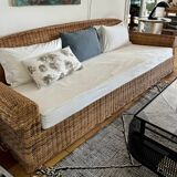 3 seater rattan sofa from Conran shop vintage