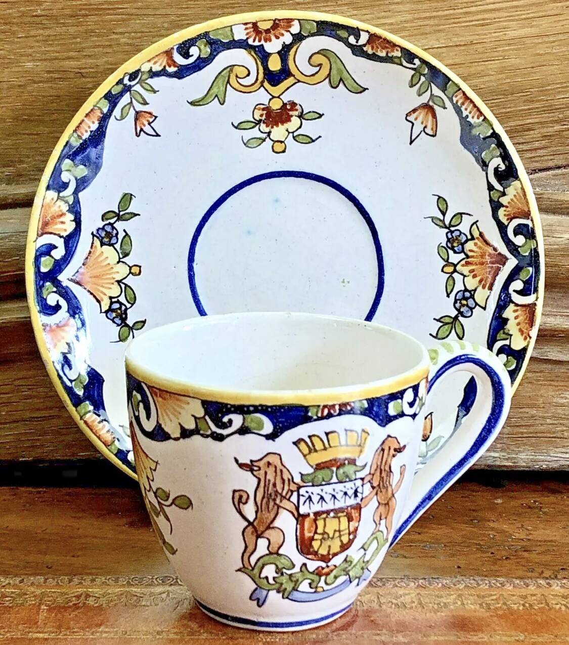6 old Devres Fourmaintraux Rouen coffee cups Dinan model 19th century