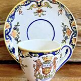 6 anciennes tasses à café Devres Fourmaintraux Rouen modèle Dinan XIXe