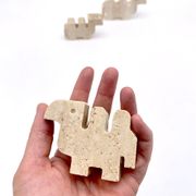 Family of 3 camels in travertine by Fratelli Mannelli