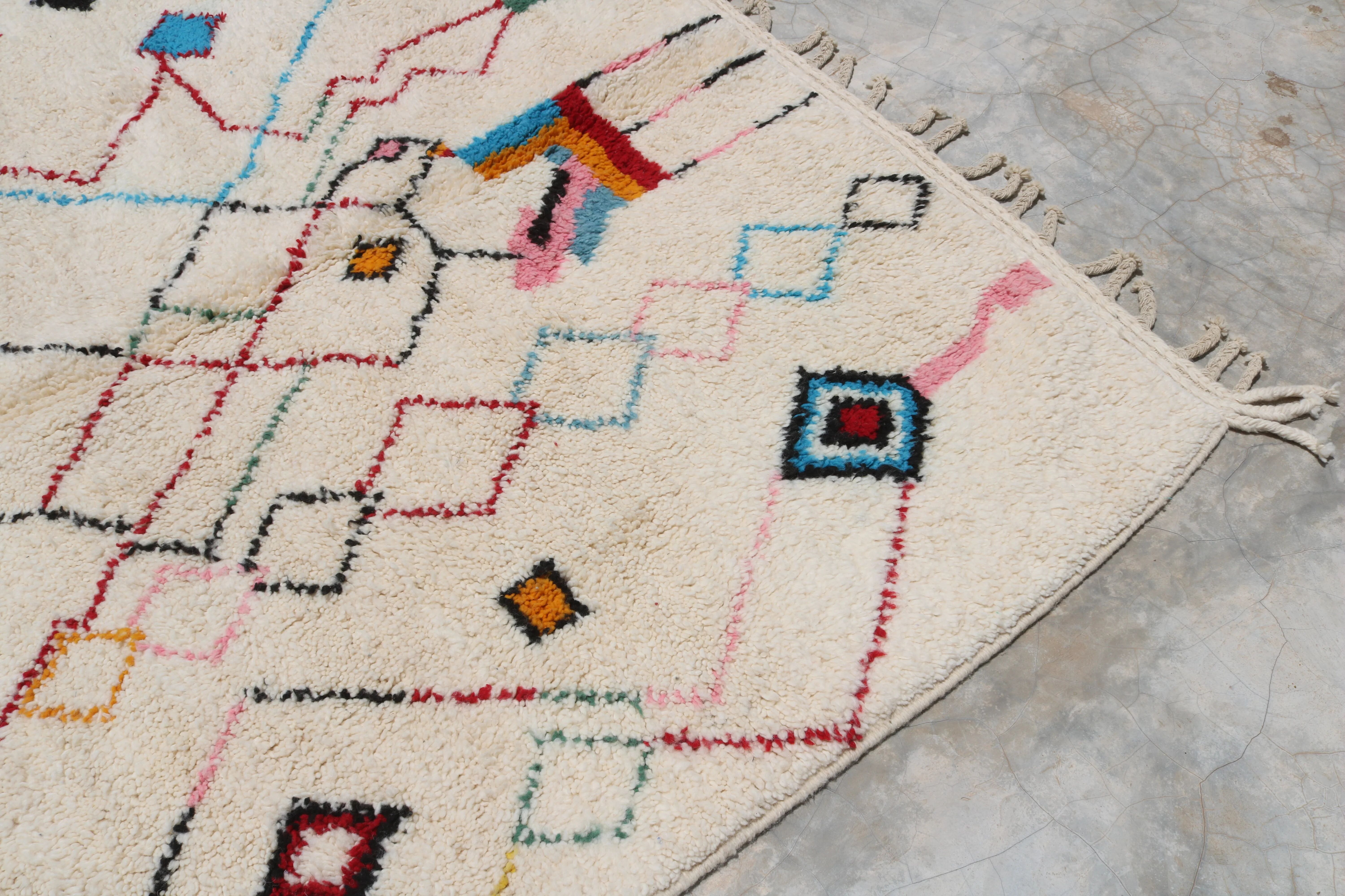 Large handmade colourful rug, 300 x 210 cm - G1081
