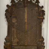 Large mirror or trumeau with beadwork in carved and gilded wood. Italian work from the beginning of the 19th century