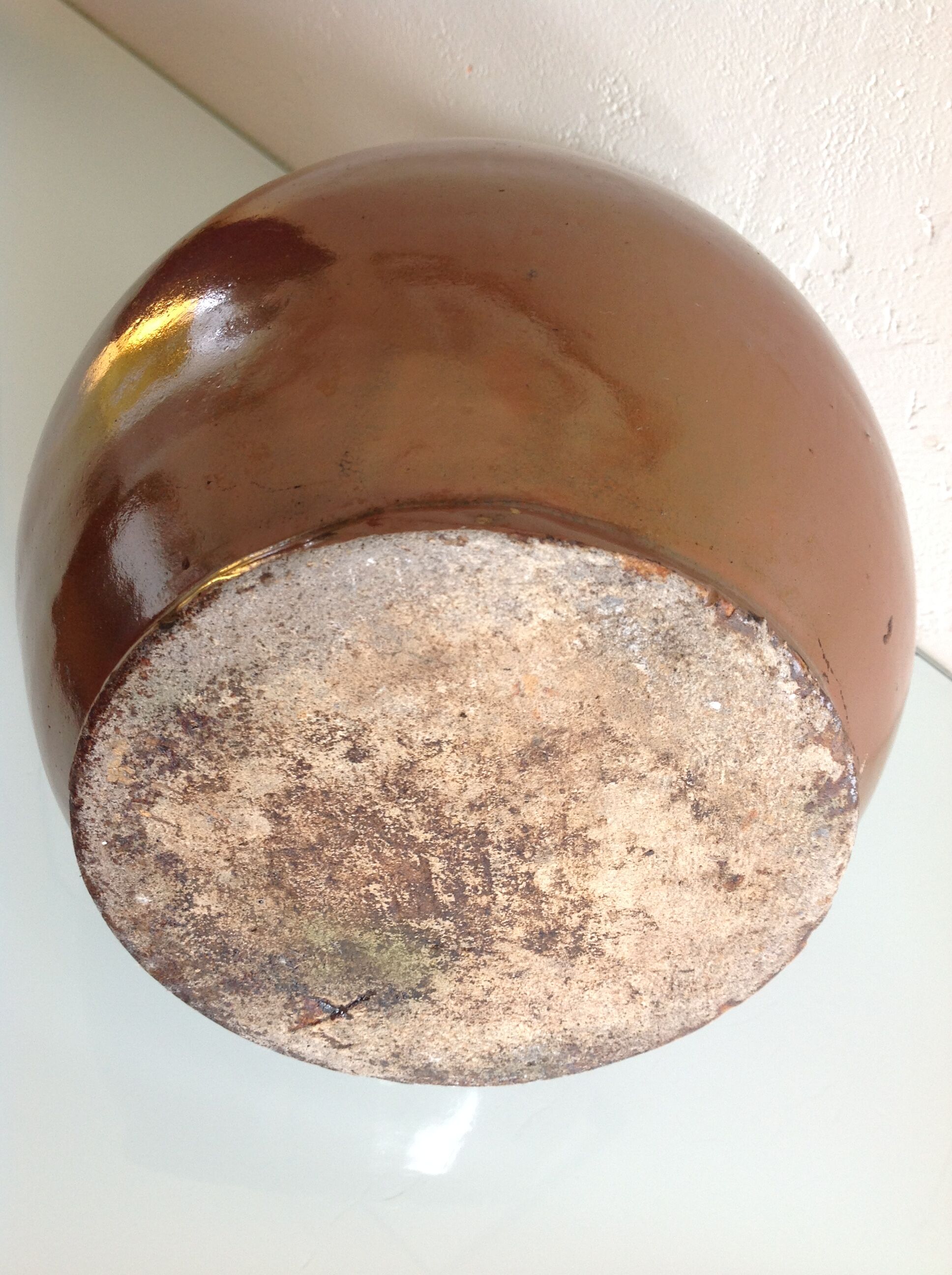 Pitcher brown glazed ceramic ball 60/70 years