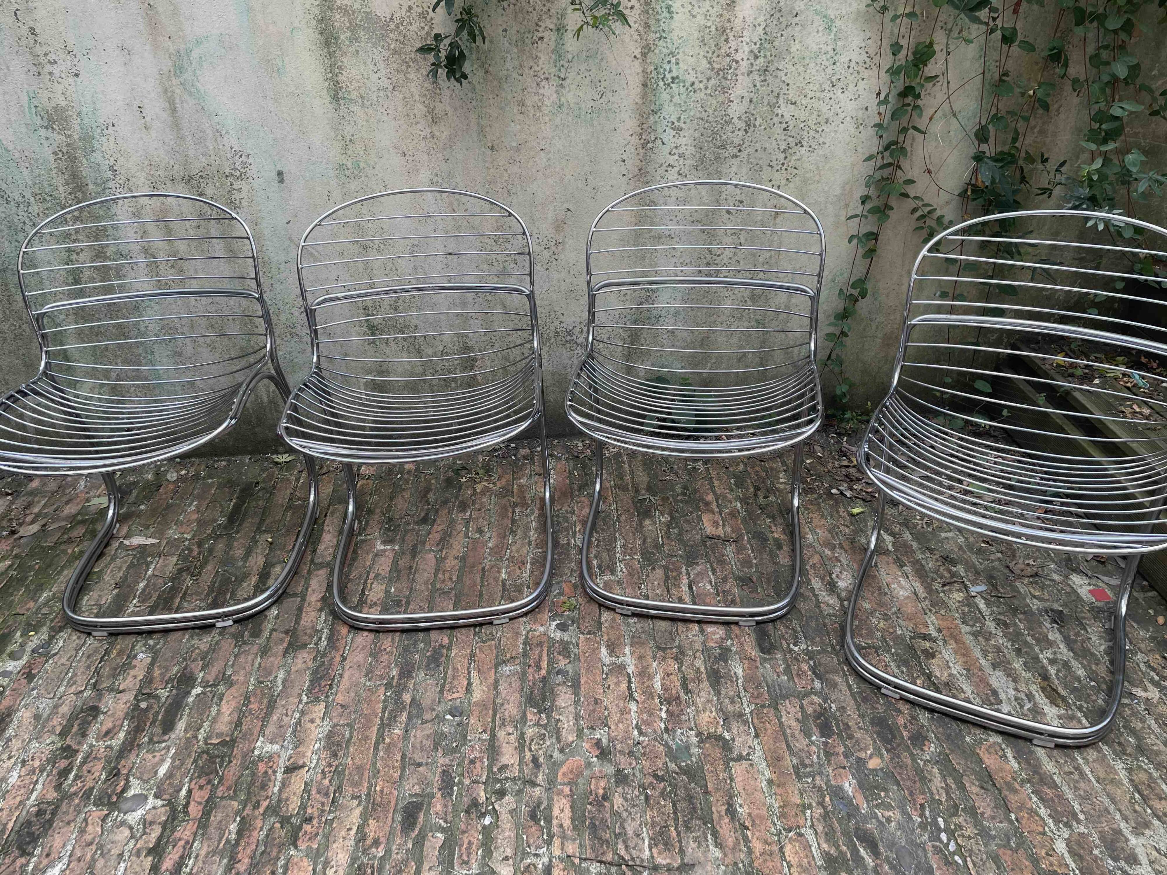 4 Chaises  « Sabrina » de Gastone Rinaldi pour Rima (années 70)