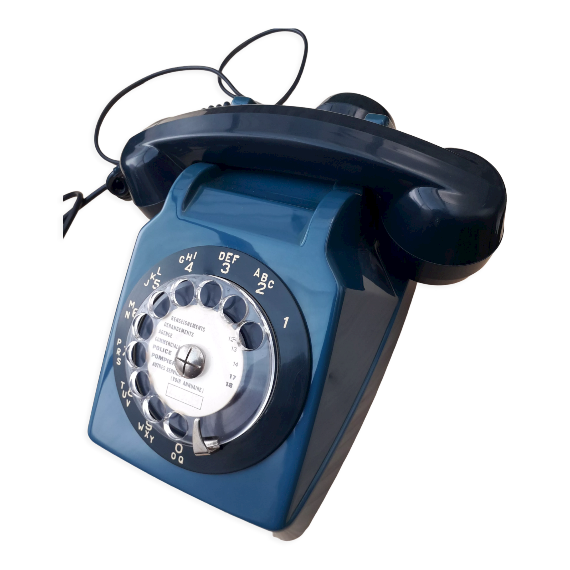 Vintage Blue Phone S63 Socotel with Dial