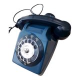 Vintage Blue Phone S63 Socotel with Dial