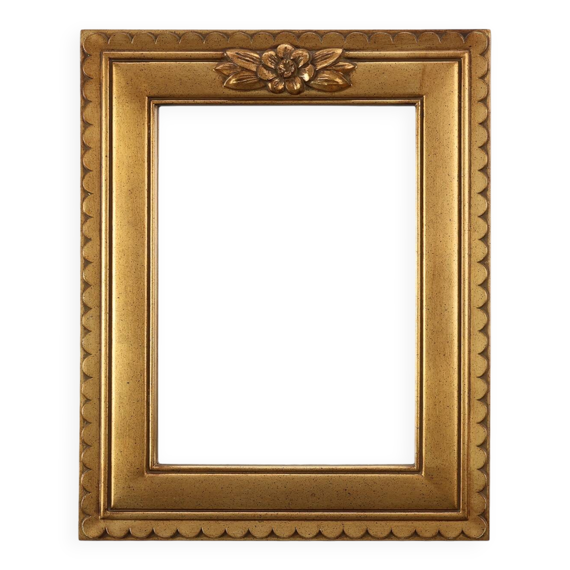 20th Century rectangular Deknudt Gilt Resin Mirror, Belgium