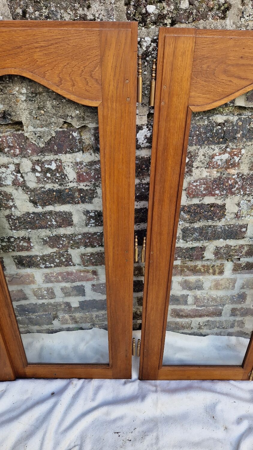 Pair of oak glazed doors