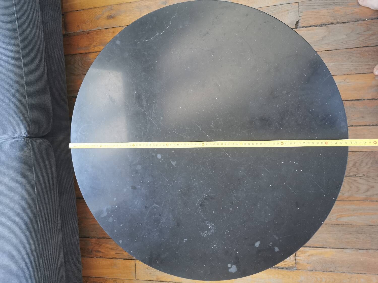 Black marble and gold metal coffee table