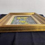 Oil on canvas signed Jordi Vall Escriu Yellow narcissus and two cups
