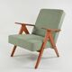 KOMPAS armchairs in light green mottled fabric