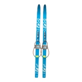 Vieille paire de ski's d'enfant en bois bleu clair 118 cm