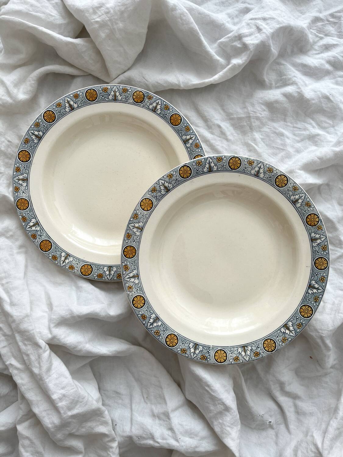 2 “Lamartine” ironstone soup plates from Salins