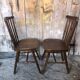 Pair of vintage Baumann western style wooden chairs #a326