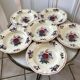 Set of 6 hollow plates Digoin Sarreguemines model Agreste 50s