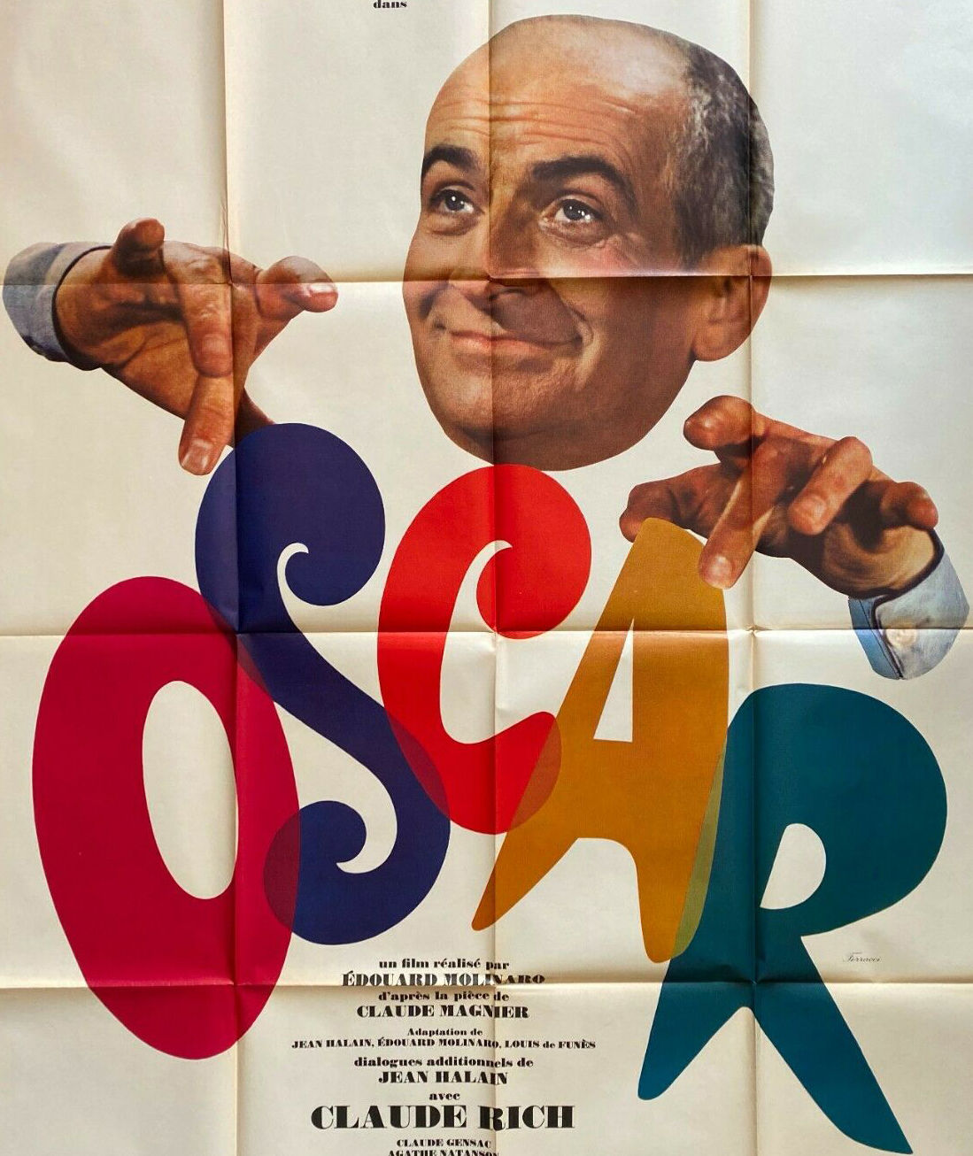 Movie Poster Oscar Claude Rich Louis De Funes 1x160cm 1967 Selency