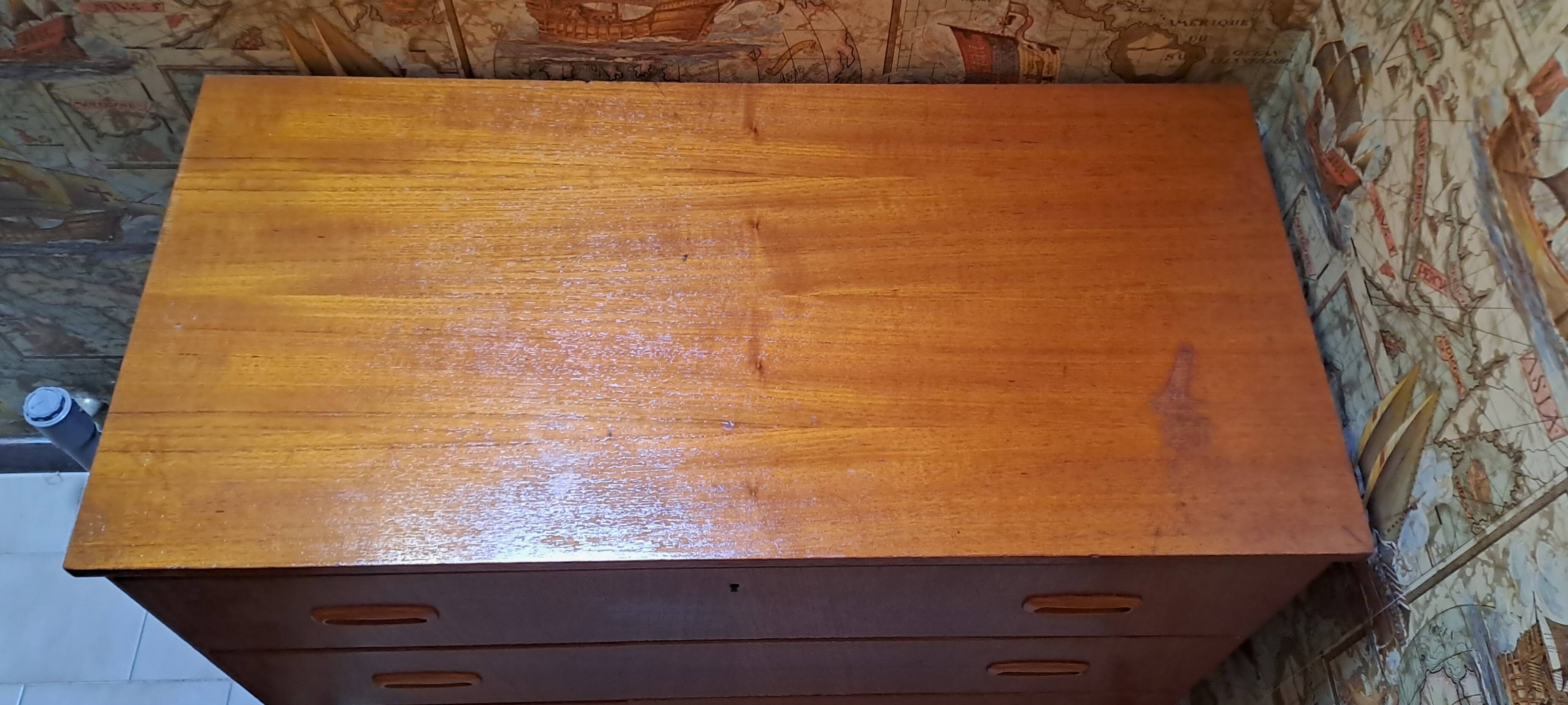 Scandinavian teak chest of drawers 1970 with 3 drawers