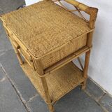 Vintage rattan bedside