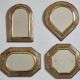 Set of 4 wall mirrors in brass and copper, Moroccan craftsmanship, 15 cm