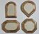 Set of 4 wall mirrors in brass and copper, Moroccan craftsmanship, 15 cm