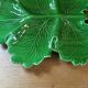 Vintage green leaf slip dish