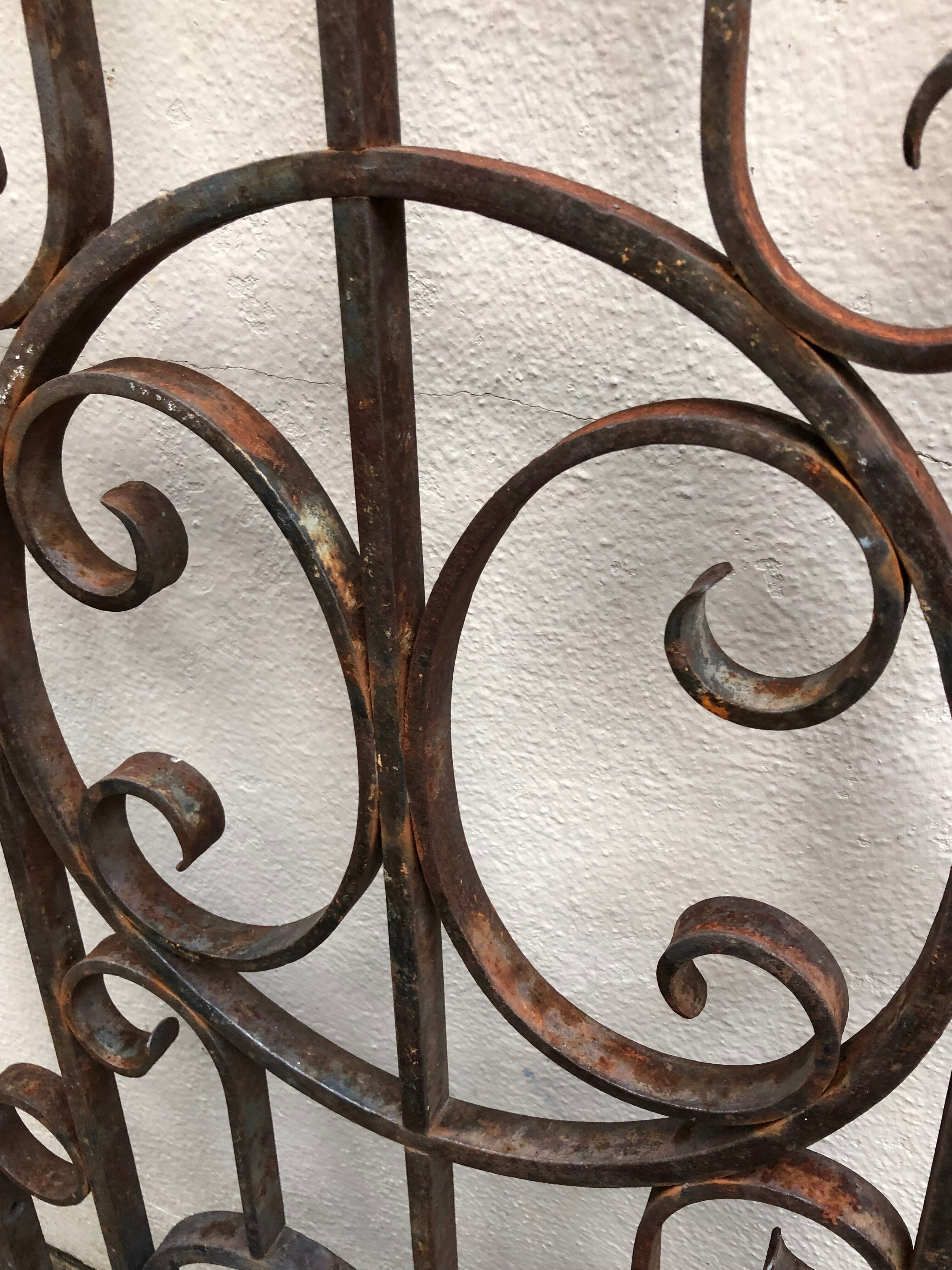 Wrought iron door grille