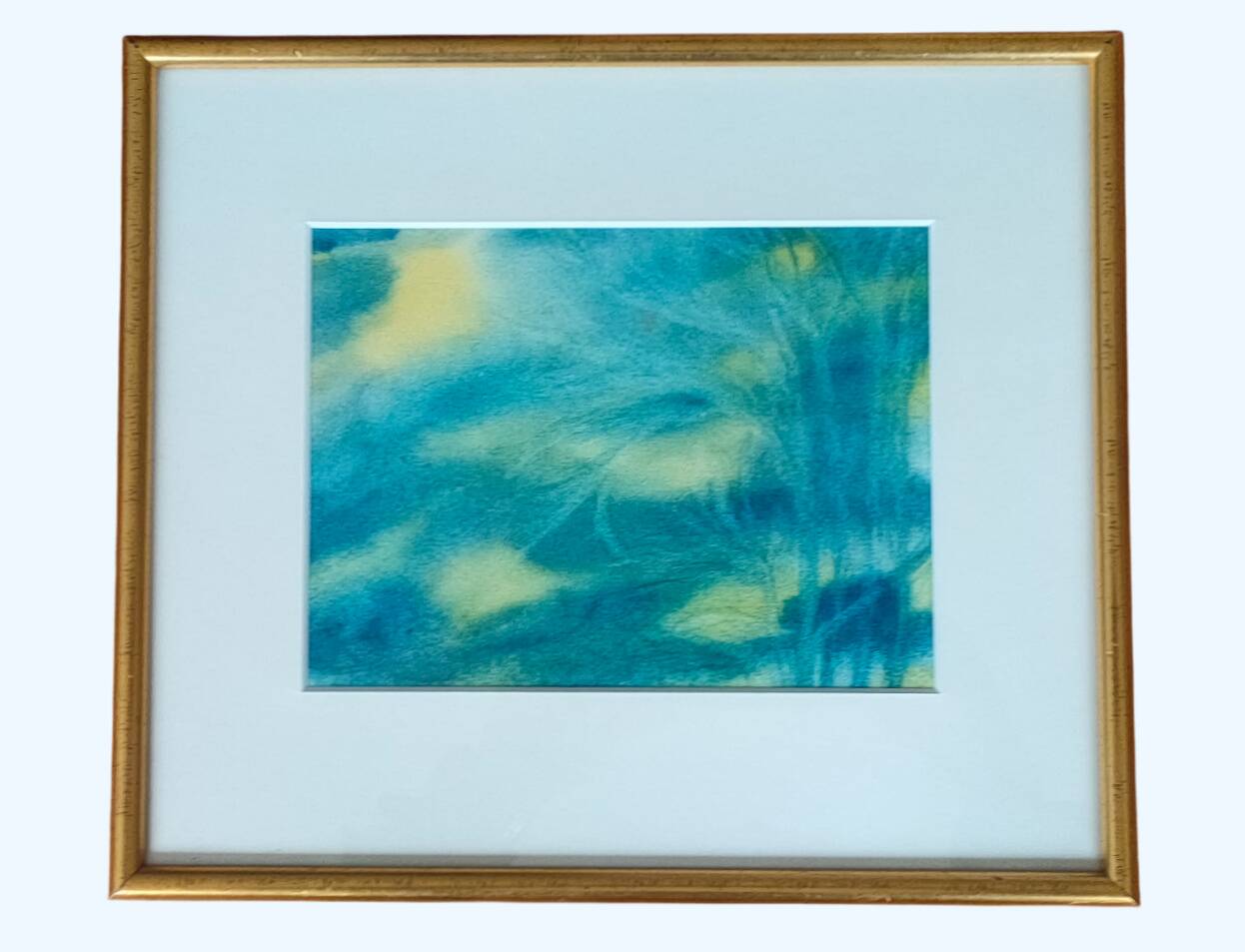 Illegible signature painting – Grease pencil – Fairytale landscape – Vintage 1970