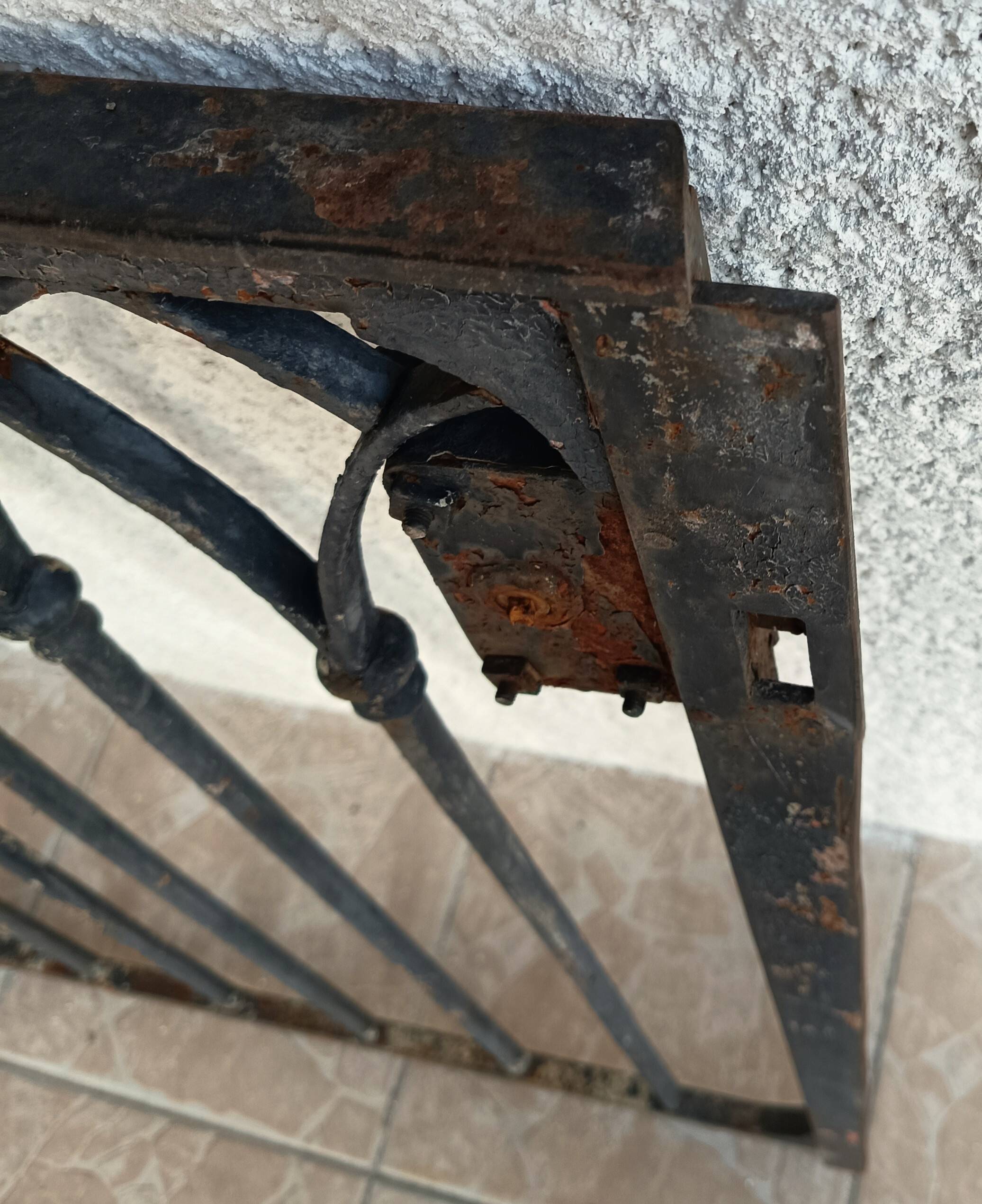 Gothic style wrought iron gate