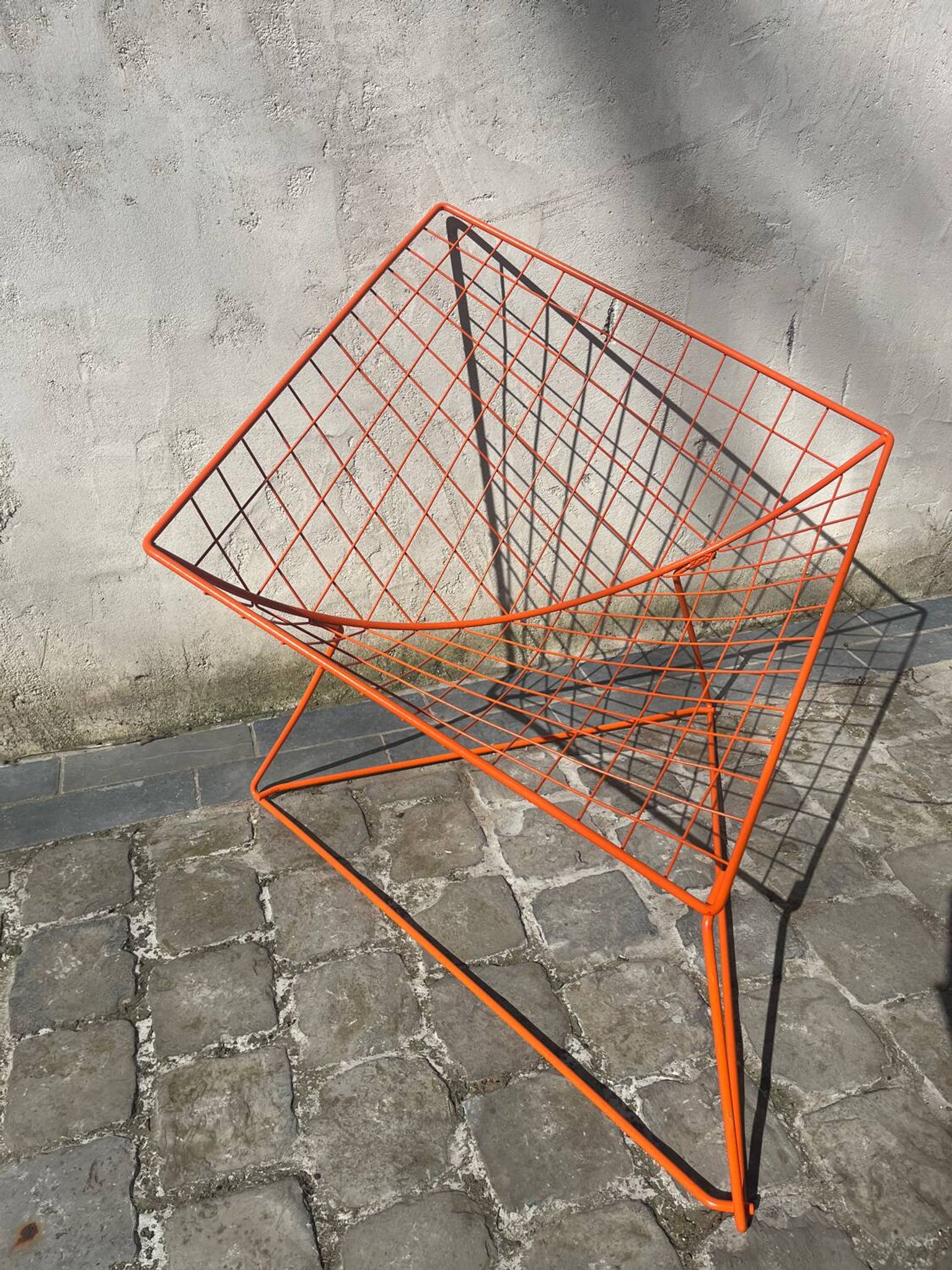 Orange lattice armchair