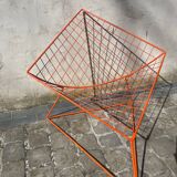 Orange lattice armchair