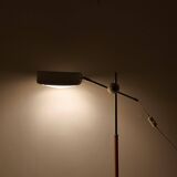 Vintage chrome leather floor lamp mid-century Atelje Lyktan, Sweden