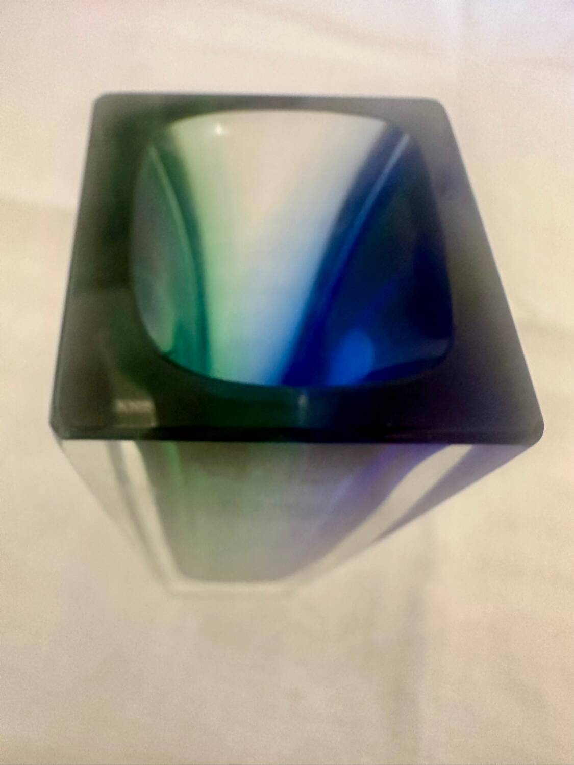 Small Geometric Sommerso Vase by Flavio Poli Edited by Mandruzatto