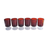 6 anciens verres à pied luminarc rouges h9,2 cm